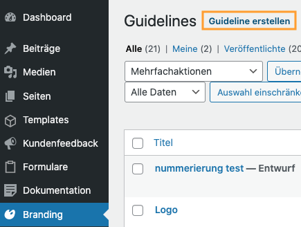 Screenshot Guideline erstellen