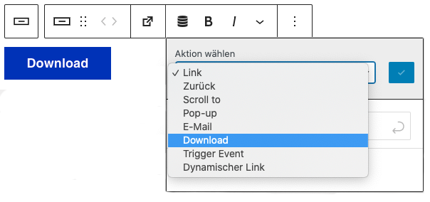 Screenshot Download Funkton bei Buttons
