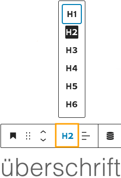 Screenshot Überschriften Einstellungen anpassen
